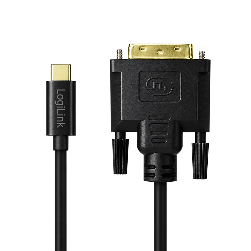 Logilink UA0474 USB 3.2 Gen1 Type-C kaabel, C/M - DVI-D/M, 1080p/60 Hz, must, 3 m