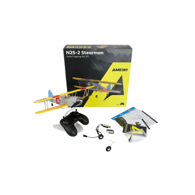 Amewi AMXFlight N2S-2 Stearman 360 mm 6G/3D 6-kanaliga RTF, 14+ (24148)