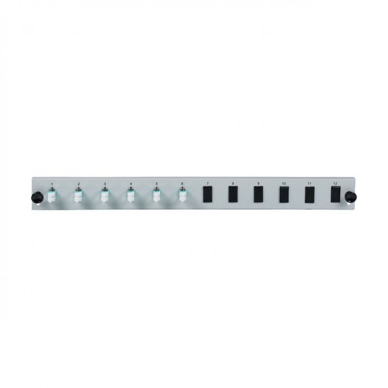 EFB Elektronik SB-FP-6SC-S-OM4 rack-mount valguskaabli esipaneel, 1U, hall, metall, 432 mm
