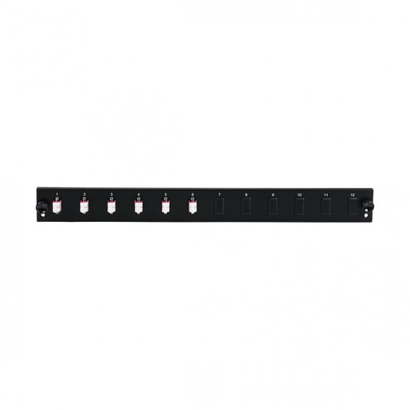 EFB Elektronik SB-FP-6SC-S-OM4 rack-mount valguskaabli esipaneel, 1U, hall, metall, 432 mm