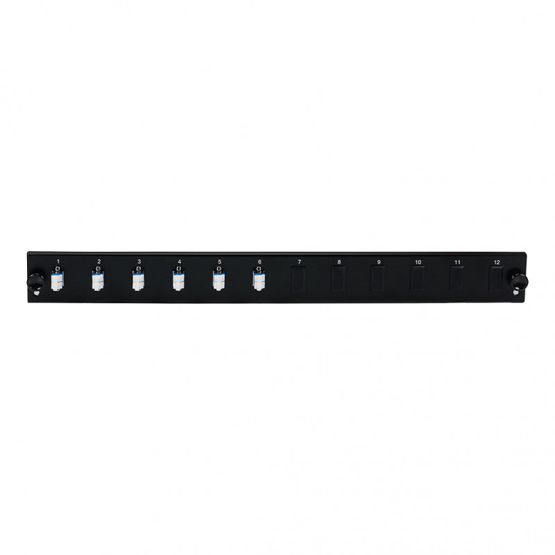 EFB Elektronik SB-FP-6SC-S-OM4 rack-mount valguskaabli esipaneel, 1U, hall, metall, 432 mm