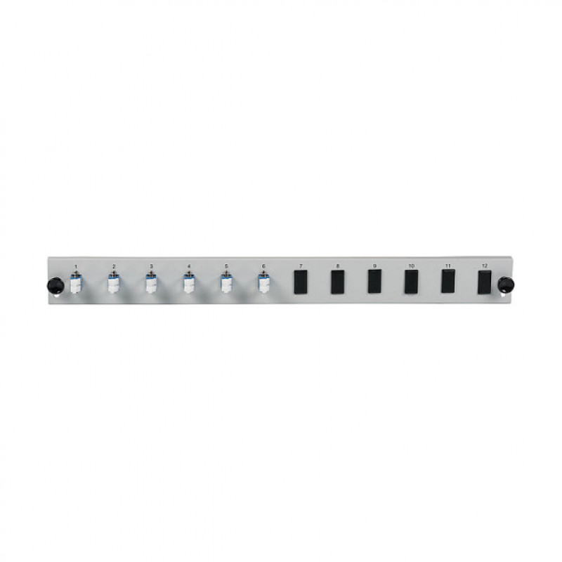 EFB Elektronik SB-FP-6SC-S-OM4 rack-mount valguskaabli esipaneel, 1U, hall, metall, 432 mm