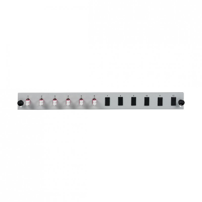 EFB Elektronik SB-FP-6SC-S-OM4 rack-mount valguskaabli esipaneel, 1U, hall, metall, 432 mm