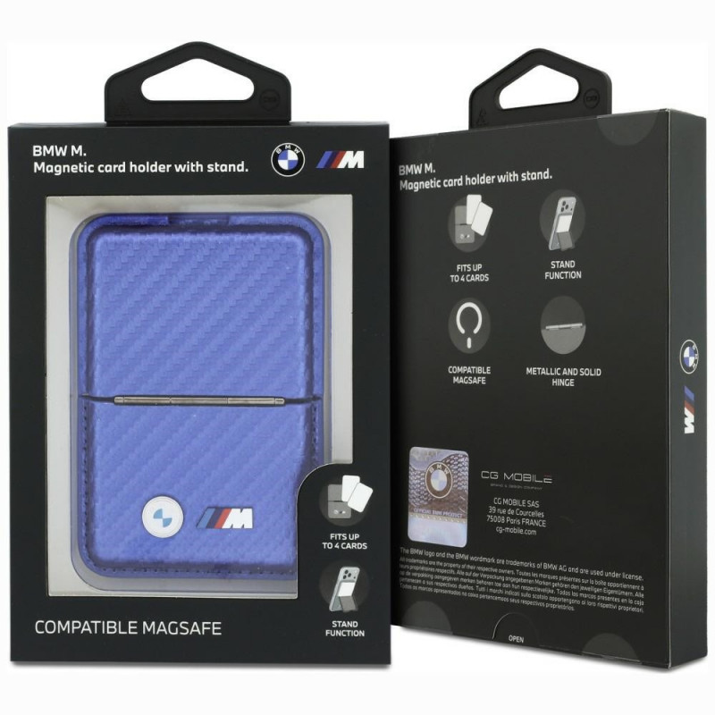 BMW M Carbon Metal Logos MagSafe rahakott, sinine