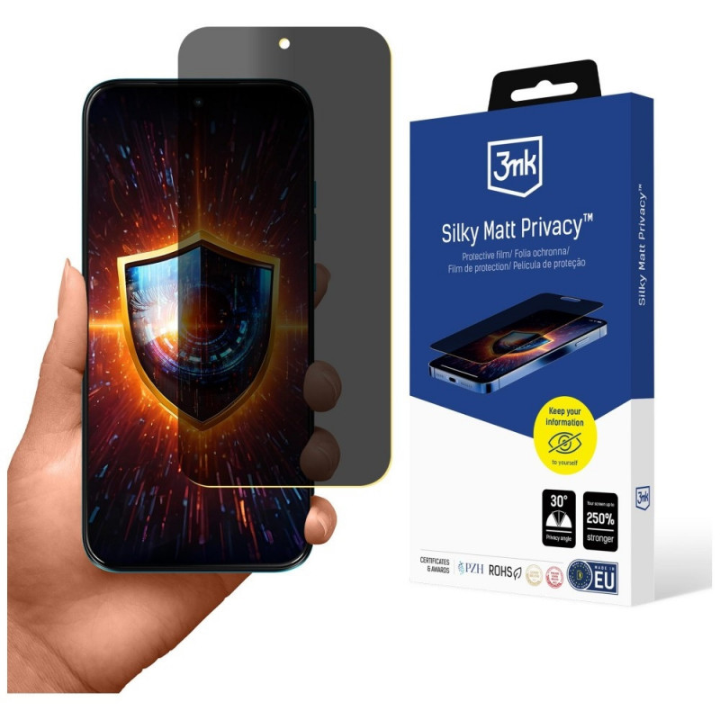 3MK Silky Matt Privacy mattkile privaatsusfunktsiooniga Motorola Moto G87 ekraanile