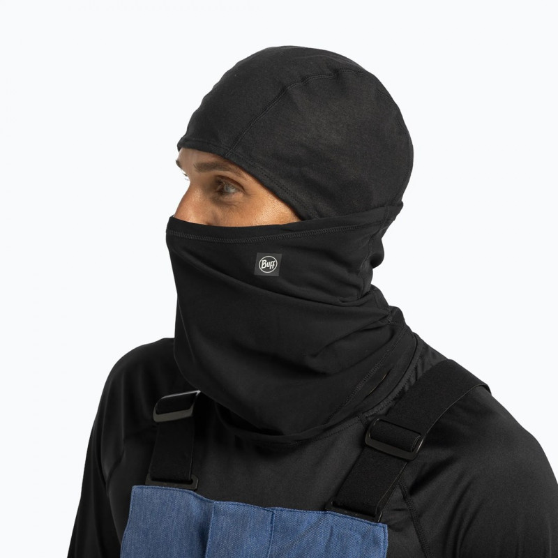 BUFF Tech Fleece hinged balaclava ühtlane must