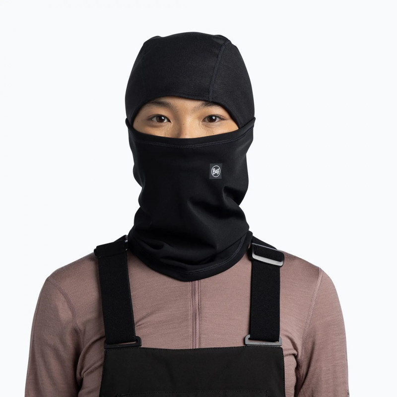 BUFF Tech Fleece hinged balaclava ühtlane must
