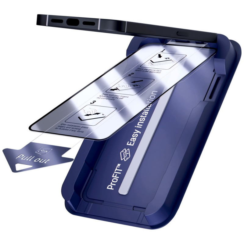 3MK HardGlass Max karastatud klaas paigaldusraamiga Apple iPhone 13 / 13 Pro / 14 / 16e / 17e jaoks, must