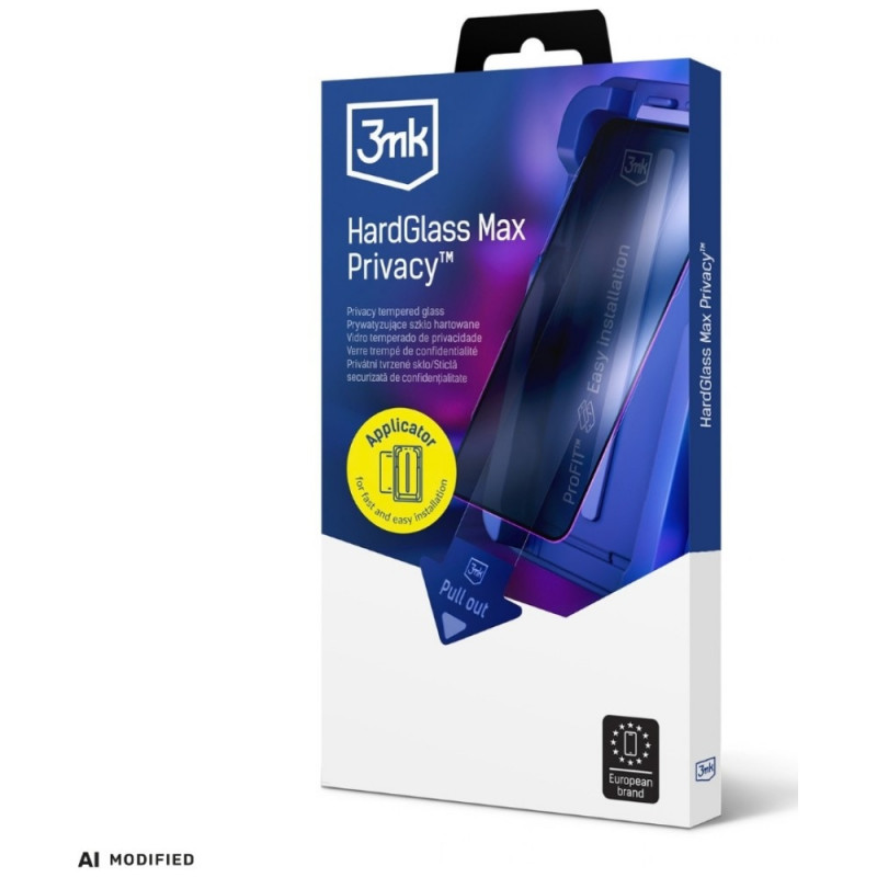 3MK HardGlass Max Privacy karastatud klaas paigaldusraamiga Google Pixel 10A-le, must