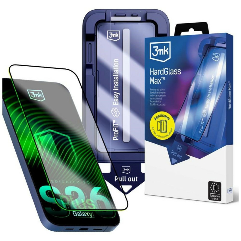 3MK HardGlass Max karastatud klaas Samsung Galaxy S26+ jaoks, läbipaistev