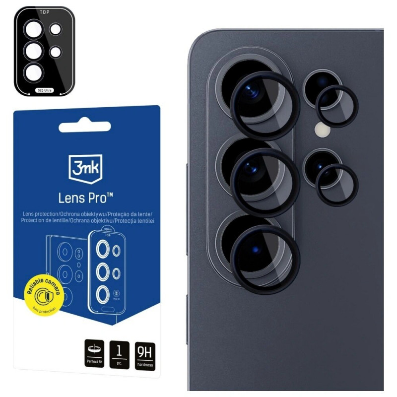 3MK Lens Protection Pro kaamerakaitse Samsung Galaxy S26 Ultra jaoks, must