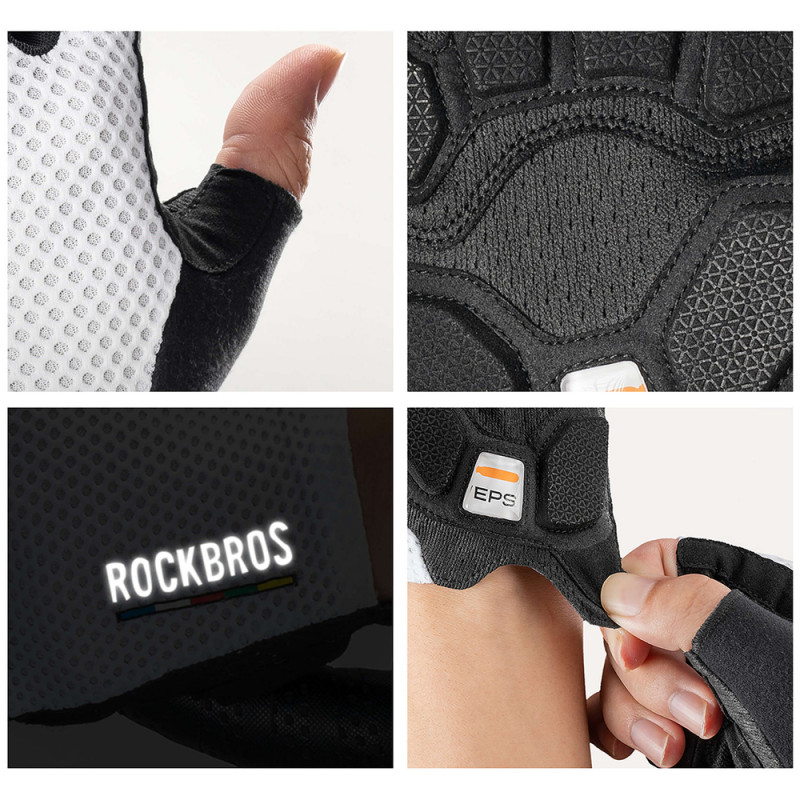 Rockbros TLS004 ROAD TO SKY lühikesed lööki summutavad rattakindad M, valge