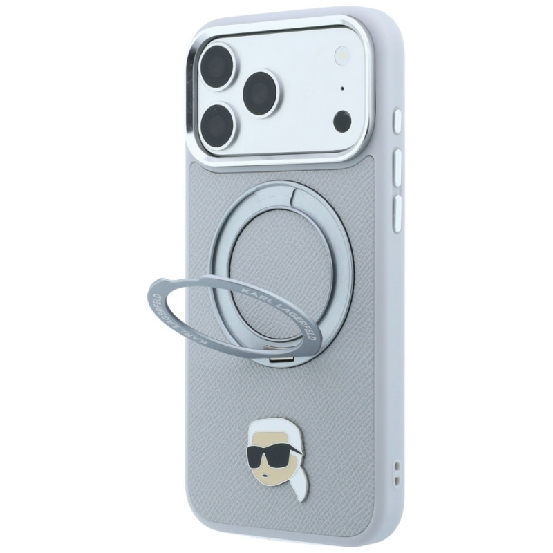 Karl Lagerfeld with Ring Stand 360 Karl Head Pin MagSafe ümbris Apple iPhone 18 Pro Max / 17 Pro Max jaoks, hall (KF003236)