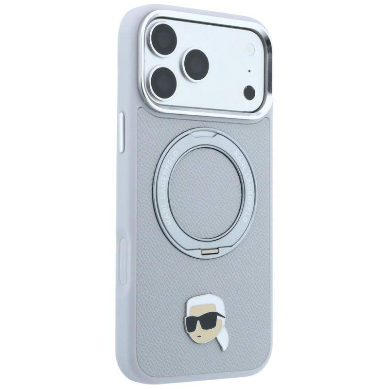 Karl Lagerfeld with Ring Stand 360 Karl Head Pin MagSafe ümbris Apple iPhone 18 Pro Max / 17 Pro Max jaoks, hall (KF003236)