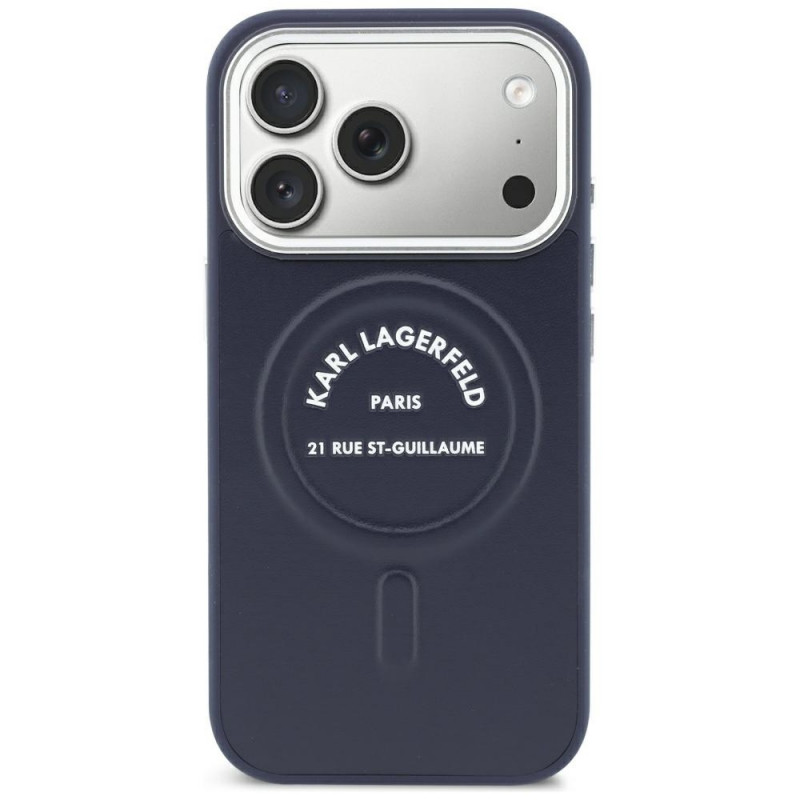 Karl Lagerfeld Embossed Open Ring RSG Logo MagSafe ümbris Apple iPhone 18 Pro Max / 17 Pro Max jaoks, sinine (KF003292-0)