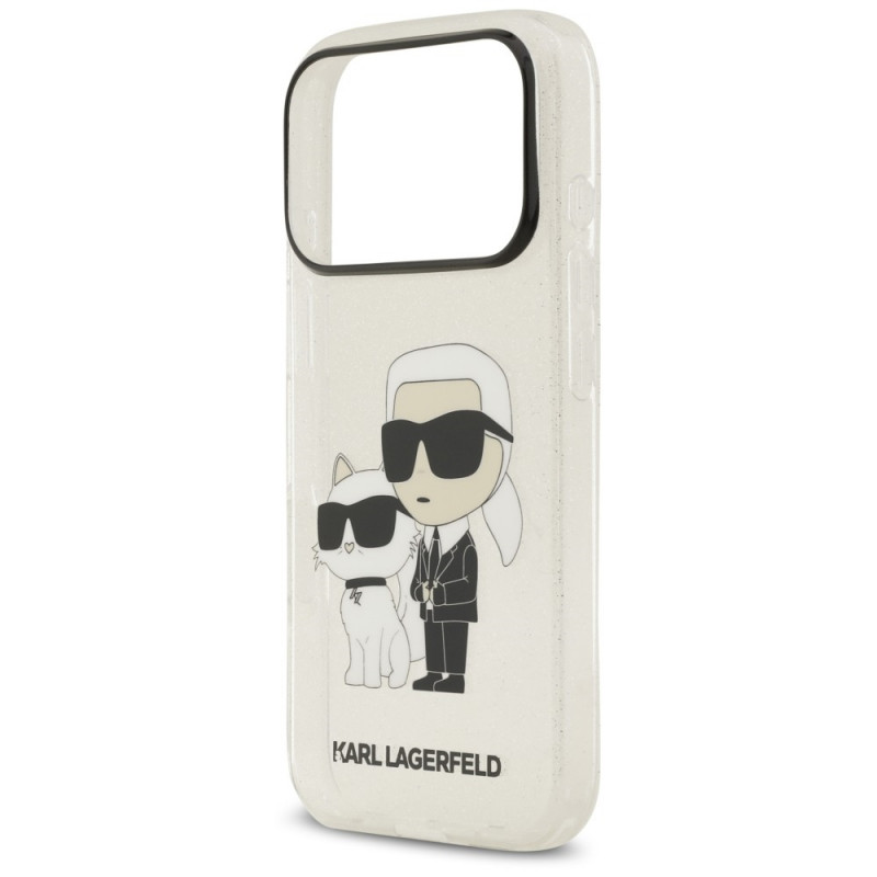 Karl Lagerfeld IML NFT Glitter Karl&Choupette ümbris KF003400, mõeldud Apple iPhone 18 Pro Max / 17 Pro Max, läbipaistev