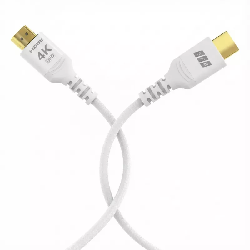 EFB Elektronik HDMI-20-00014 HDMI-kaabel High Speed Ethernetiga, 4K60Hz, 18 Gbit/s, 3 m, valge, ühilduv HDMI 2.0-ga