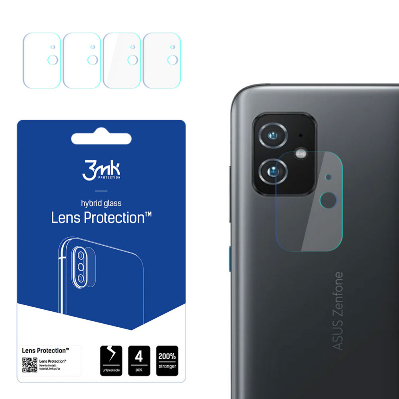 3MK Lens Protection Asus Zenfone 8 kaamera objektiivi kaitseklaas (4 tk)