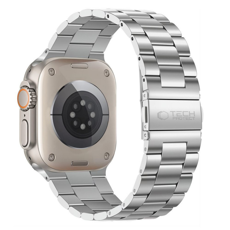 Tech-Protect Stainless roostevabast terasest rihm kellale Apple Watch 8 / 9 / 10 / 11 / 12 / SE / Ultra (44 / 45 / 46 / 49 mm), hõbedane