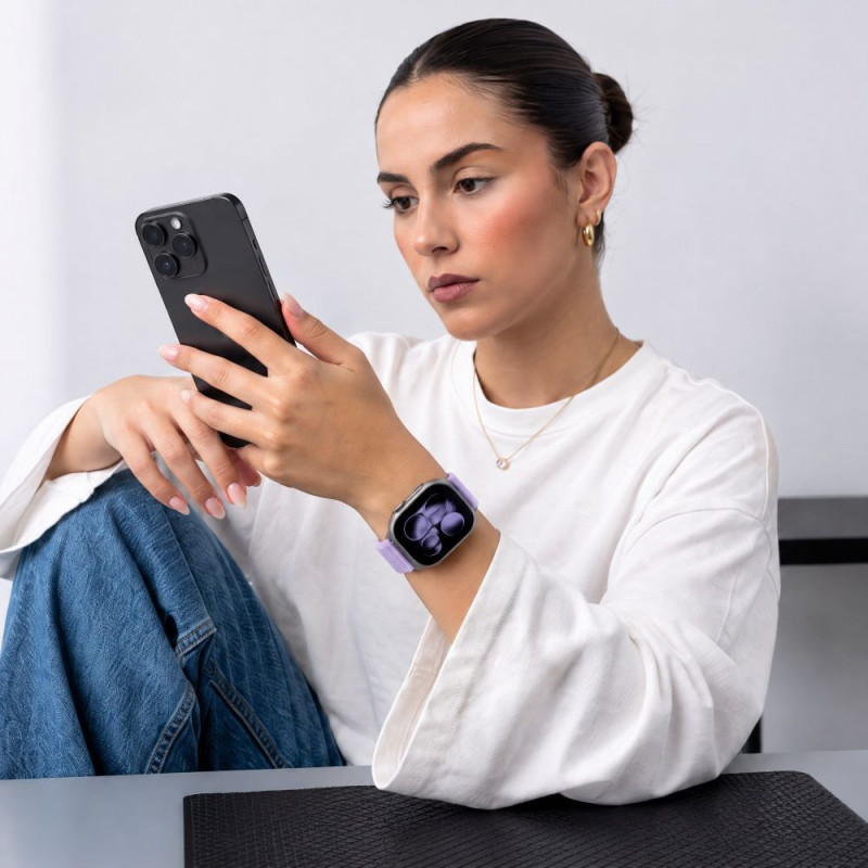 Tech-Protect NylonLoop rihm Apple Watch 8 / 9 / 10 / 11 / 12 / SE (40 / 41 / 42 mm) kellale, lilla