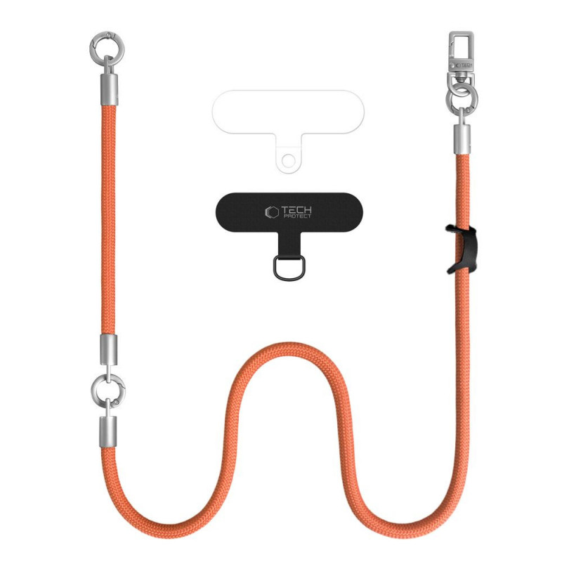 Tech-Protect C10S Rope Crossbody & Wrist telefonirihmade komplekt, oranž/titaan
