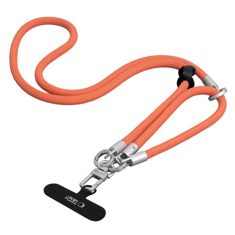 Tech-Protect C10S Rope Crossbody & Wrist telefonirihmade komplekt, oranž/titaan