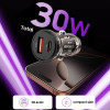 Tech-Protect CC01 2-pordiline autolaadija USB-A / USB-C, PD 30W / QC 3.0, must