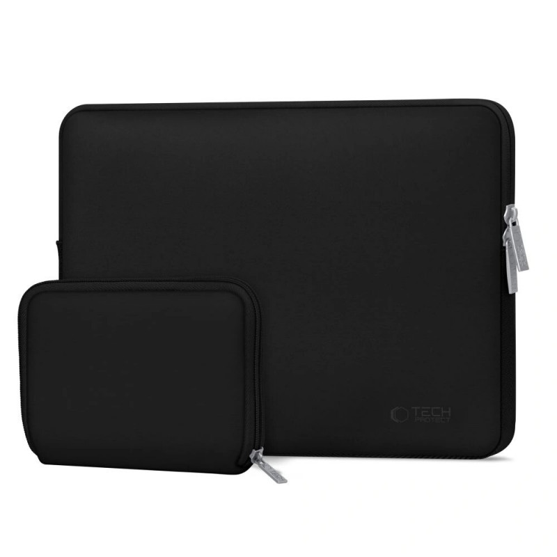 Tech-Protect NeoSlim THP3383 sülearvuti 13-14 tolli ümbris tarvikukotiga, must