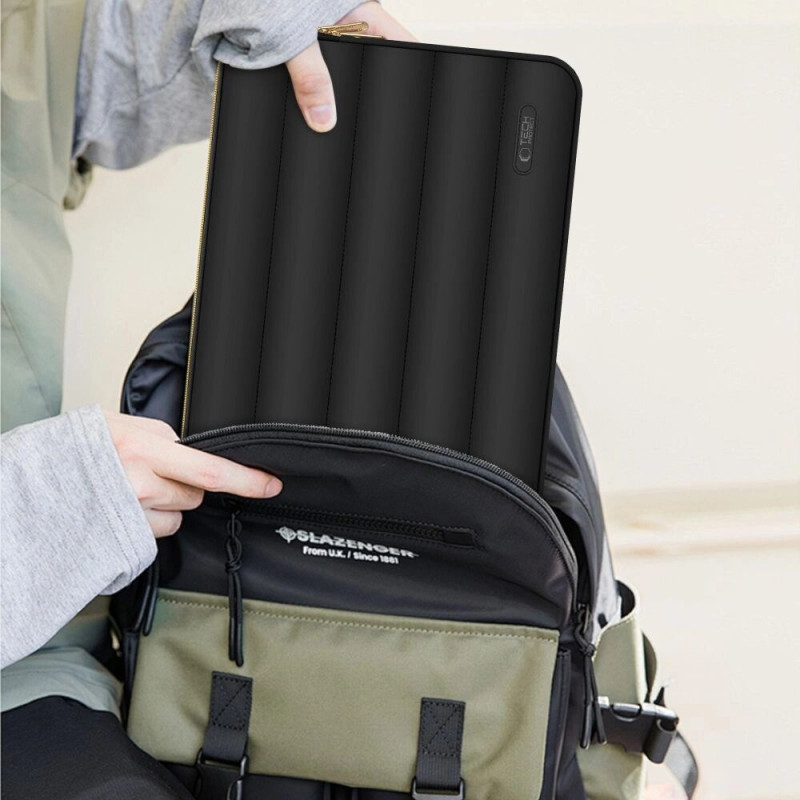 Tech-Protect Puffy THP3474 sülearvuti 13-14 tolli ümbris tarvikukotiga, must