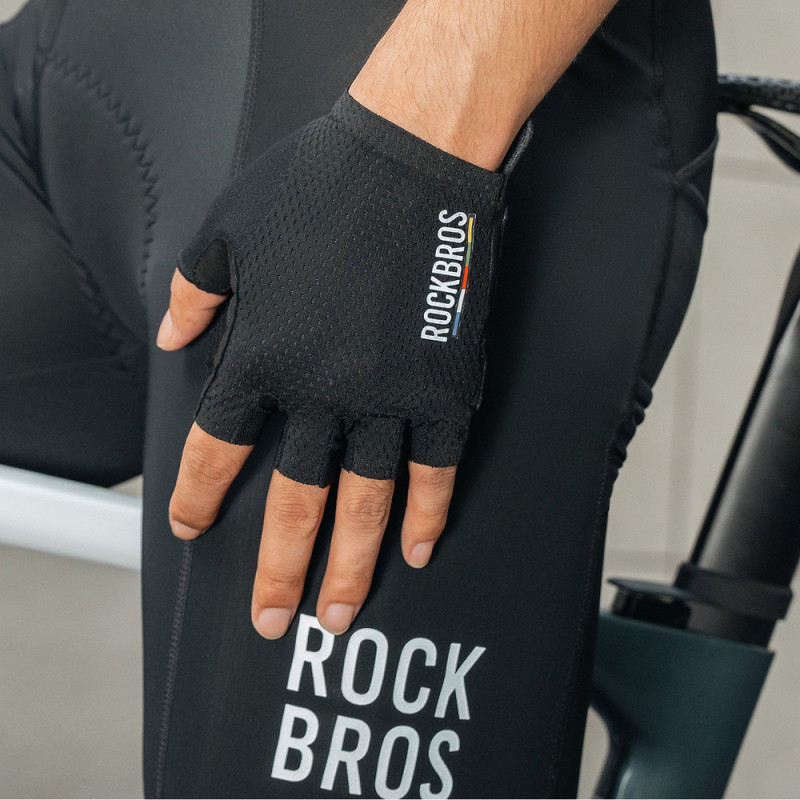 Rockbros TLS004 ROAD TO SKY lühikesed amortiseerivad jalgratturikindad L, mustad