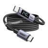 Ugreen L530 USB-C – USB-C kaabel, PD 240 W, 480 Mbps, ekraaniga, 2 m, must