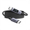 Ugreen L530 USB-C – USB-C kaabel, PD 240 W, 480 Mbps, ekraaniga, 2 m, must