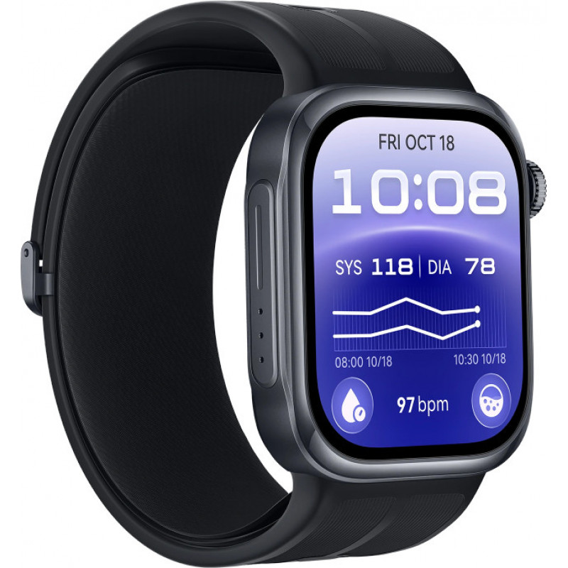 Huawei Watch D3 Riva-B10 46 mm nutikell, alumiiniumkorpus, kummirihm, must (55020KBU)