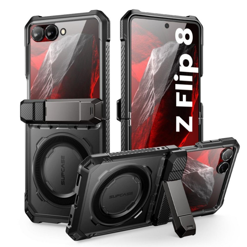 Supcase Unicorn Beetle Grip Mag MagSafe ümbris Samsung Galaxy Z Flip 8 jaoks, must