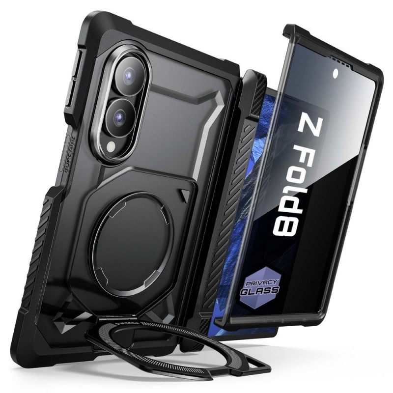 Supcase UB Grip Mag MagSafe Privacy klaasiga ümbris Samsung Galaxy Z Fold 8 jaoks, must