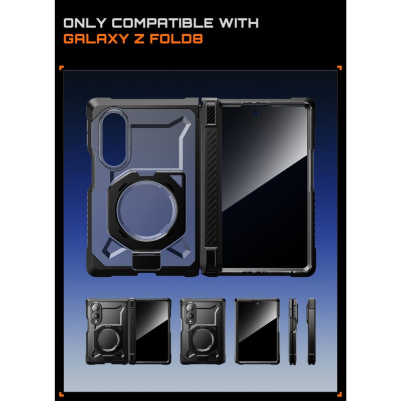 Supcase UB Grip Mag MagSafe Privacy klaasiga ümbris Samsung Galaxy Z Fold 8 jaoks, must