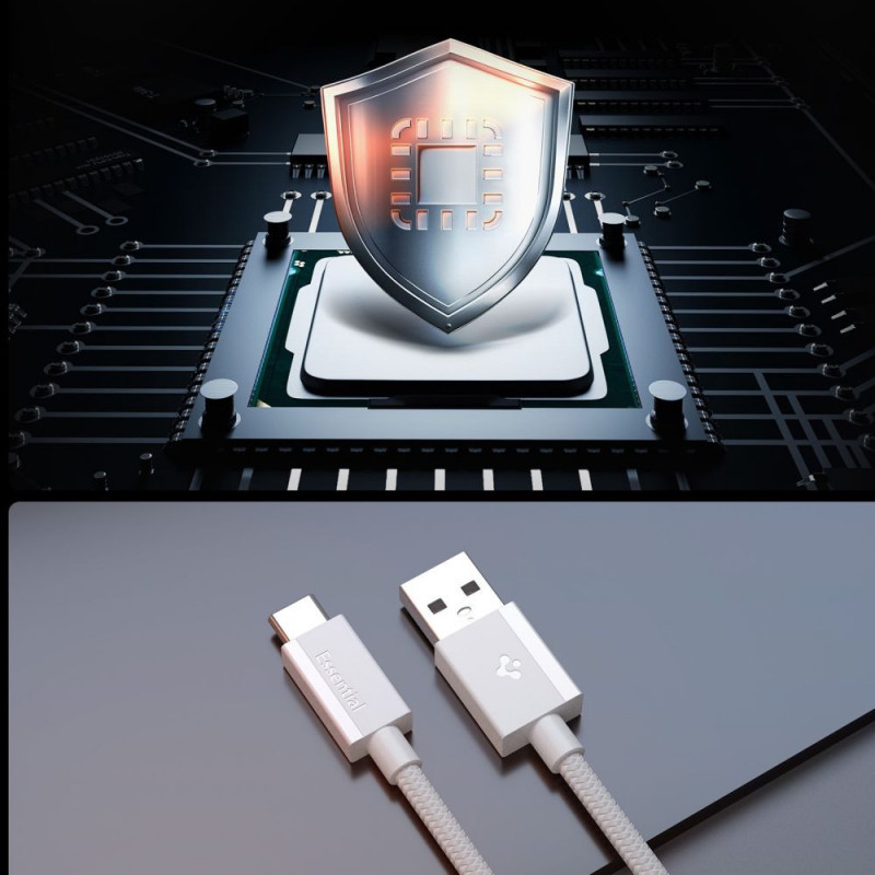 Spigen EB6015AC Essential USB-C-kaabel 60W 150 cm, valge