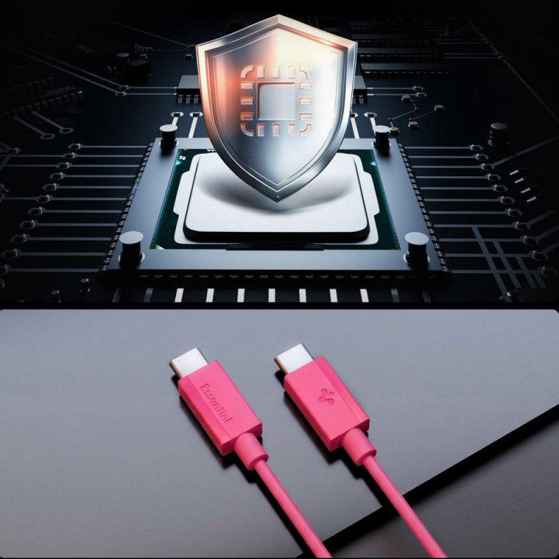 Spigen EB6010CC Essential USB-C–USB-C kaabel 60W 100 cm, roosa