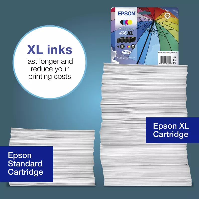 Epson 406XL Umbrella DURABrite Ultra mitmikpakend EasyMail 4-pakk, XL (C13T17H64510)