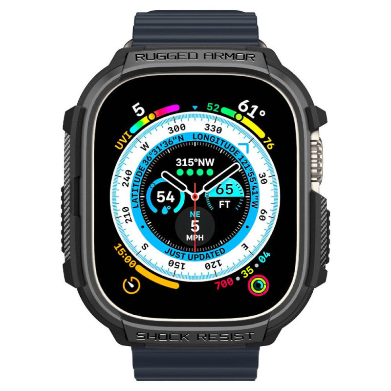 Spigen Rugged Armor kaitseümbris Apple Watch Ultra 49 mm, matt must