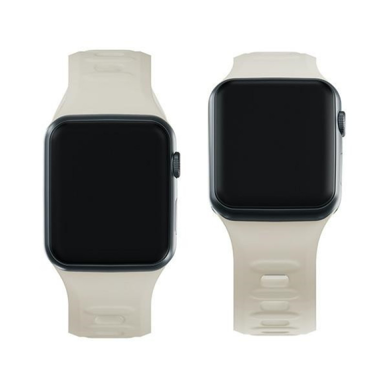 3mk silikoonist kellarihm Apple Watchile 42/44/45/49 mm, beež
