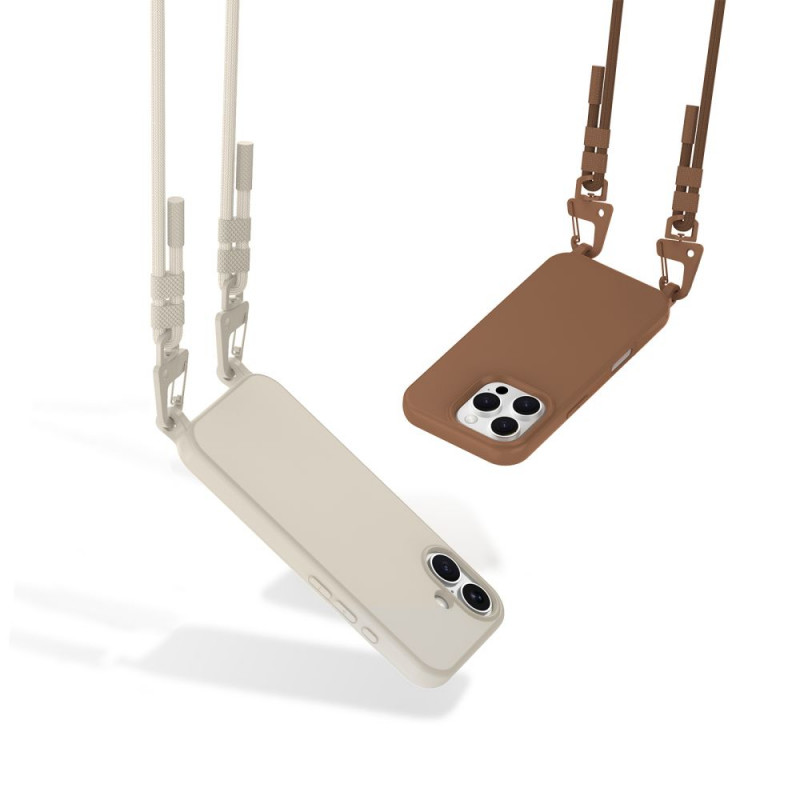 Tech-Protect MagNecklace MagSafe ümbris nööriga Apple iPhone 16 jaoks, beež