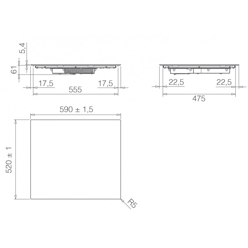 Elica Primis 604 Plus PRF0199861 sisseehitatav induktsioonpliit, 60 cm, 4 tsooniga, must