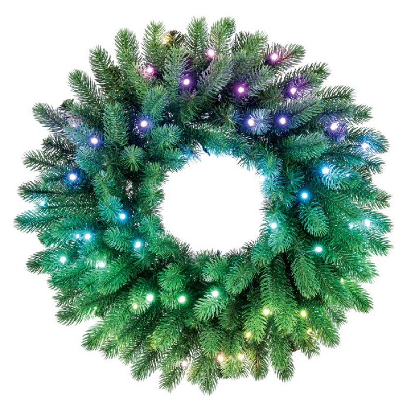 Twinkly eelvalgustusega pärg 50 RGB LED-iga, roheline juhe, pistik tüüp C, 60 cm