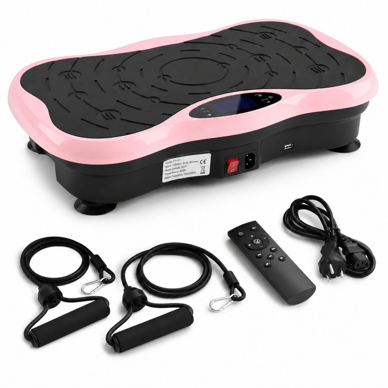 Extralink Moonwalk SpinMove vibratsioonitrenažöör fitnessiks, 200 W, roosa