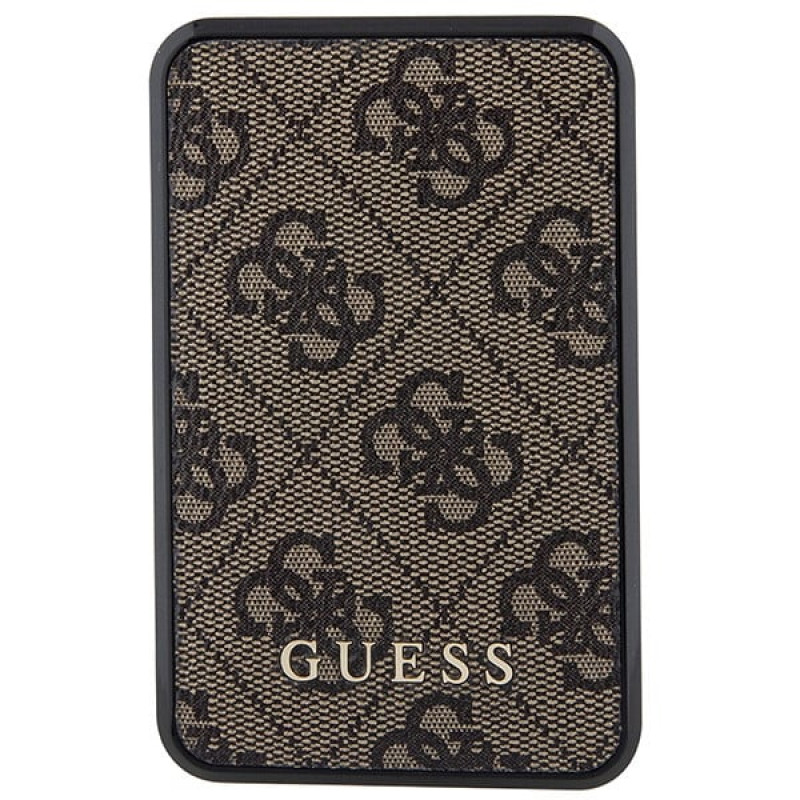 Guess GUPB10DP4GEGW kaasaskantav akupank 10000 mAh, 18 W, 4G Leather Metal Logo, pruun