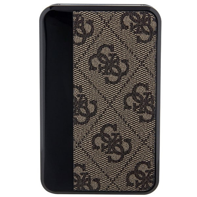 Guess GUPB10DP4GEGW kaasaskantav akupank 10000 mAh, 18 W, 4G Leather Metal Logo, pruun
