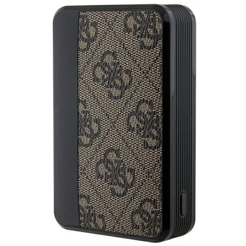 Guess GUPB10DP4GEGW kaasaskantav akupank 10000 mAh, 18 W, 4G Leather Metal Logo, pruun