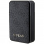 Guess GUPB10DP4GEGK kaasaskantav akupank 10000 mAh, 18 W, 4G Leather Metal Logo, must