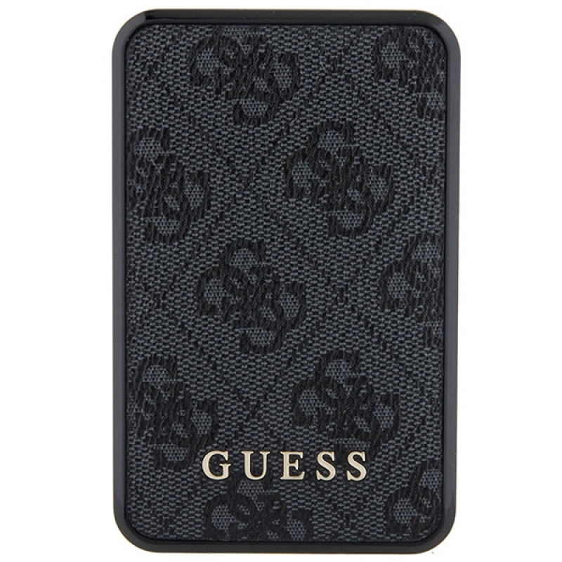 Guess GUPB10DP4GEGK kaasaskantav akupank 10000 mAh, 18 W, 4G Leather Metal Logo, must